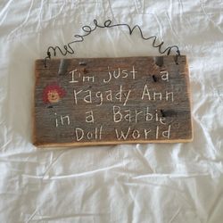Raggedy Ann Wood Wall Hanging