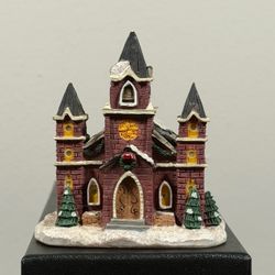 Christmas Village Church Figurine with Lights