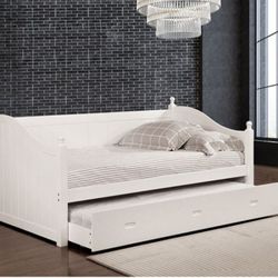 Brand New White  Twin Size Daybed With Twin Trundle Included