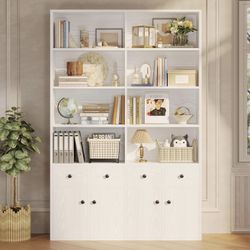 White Bookshelf With Drawers 