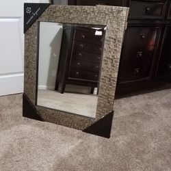 Brand new silver toned mirror
