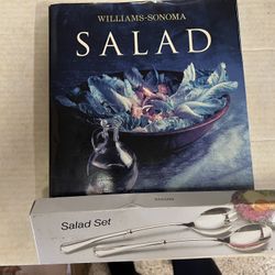 Williams Sonoma Salad Cookbook and W.A. Rogers Serving Set