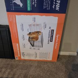 Top* Paw  42" Double Door Folding  Dog Crate 