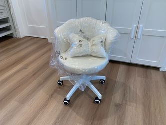 Velvet Task Chair 360 Swivel Adjustable Height Office Chair. White