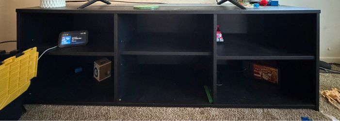 Black 6-Compartment TV Stand
