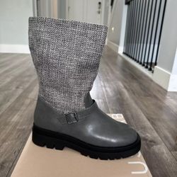 Women's Scout Magnet Black Tweed Moto Boot (Size 7) Magnet