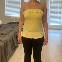 Yellow Strapless Top