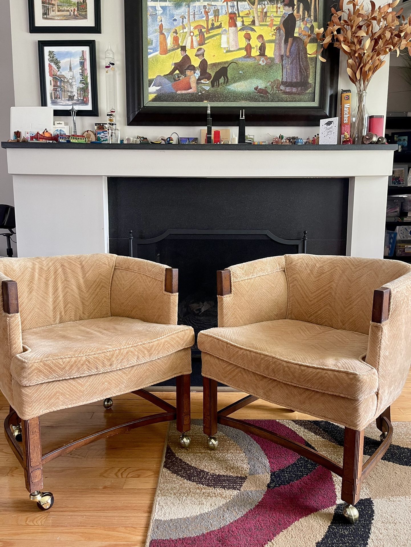Vintage Mid Century Modern Barrel Back Chairs