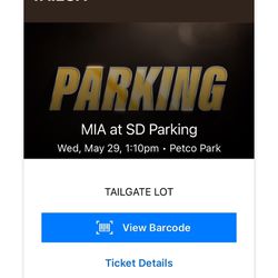 Padres Tailgate Parking 5/29
