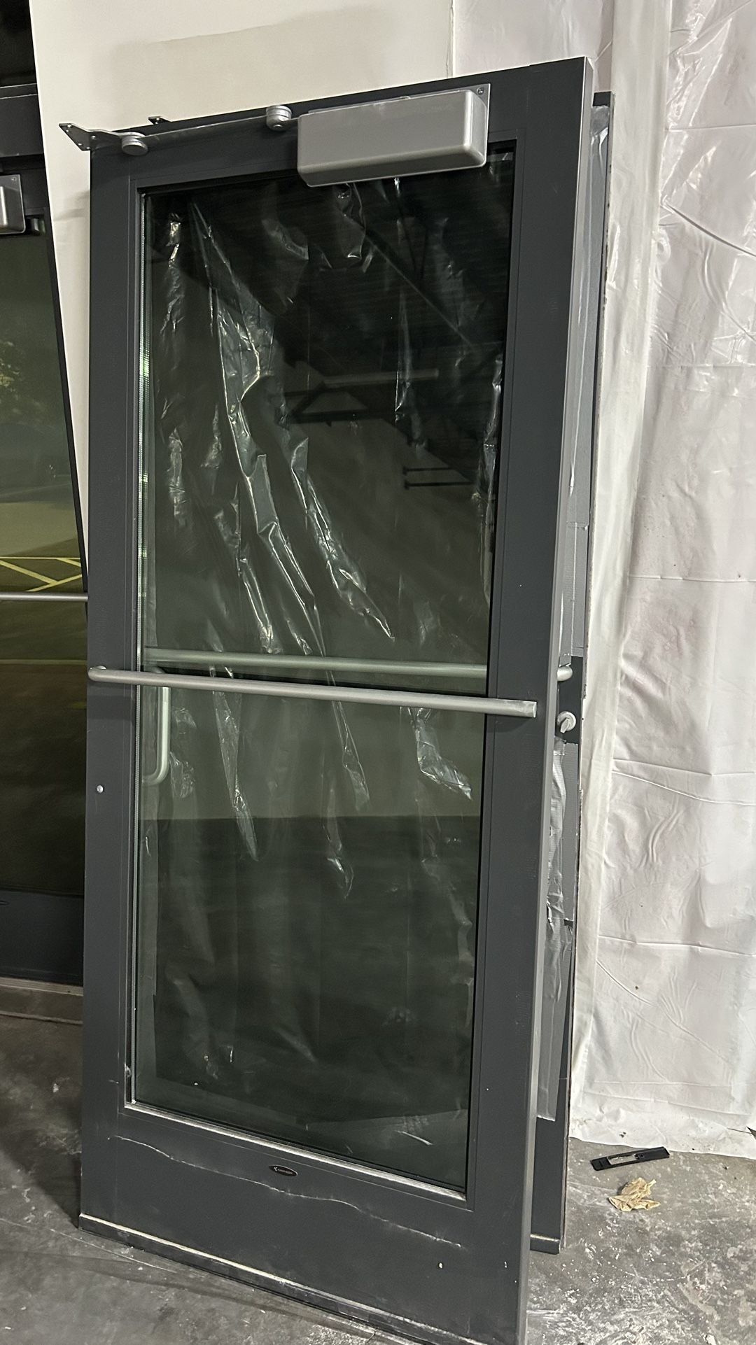 KAWNEER COMMERCIAL DOORS SET OF TWO