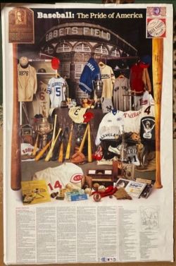 Vintage framed baseball poster