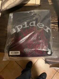Black Rhinestone Spider Web Graphic Tee Medium