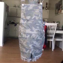 Gray And Green Camo Overalls