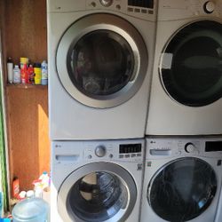LG Front Load Washer And Stackable Gas Dryer Set 