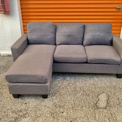 Grey Reversible Sectional Sofa 