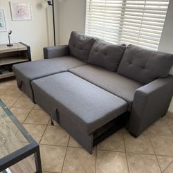 Dark Gray Pullout Couch Sofa