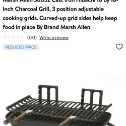 New Hibachi Grill Cast Iron Outdoor Charcoal Cooking Light Portable Charcoal BBQ