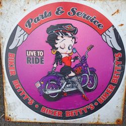 Old Metal Betty Boop Sign