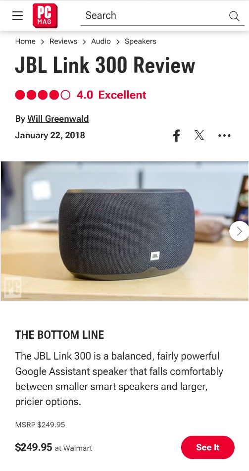 Google Assistant Jbl Link 300 Battery JBL Link 300 Review: Big