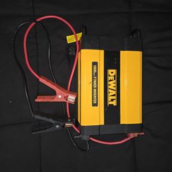 DEWALT DXAEPI1000 Power Inverter 1000W Car Converter with LCD Display: Dual 120V AC Outlets, 3.1A USB Ports, 12V DC Adapter, Battery Clamps