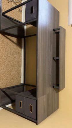 Industrial Style Bookshelf with Drawers