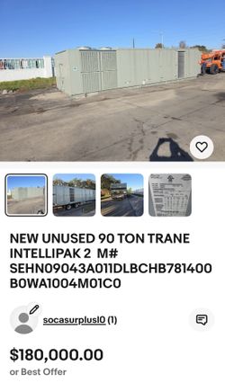 NEW UNUSED 90 TON TRANE INTELLIPAK 2  M# SEHN09043A011DLBCHB781400B0WA1004M01C0