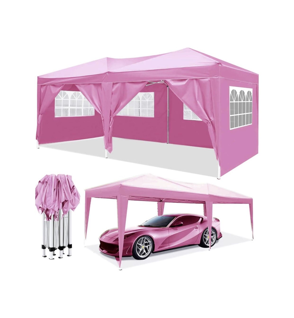 10x20 Pop up Canopy with sidewalls Commercial Tent UPF 50+ All Weather Waterproof Outdoor Wedding Party Tents Canopy Gazebo