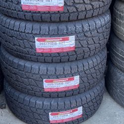 4 Brand New Tires 265/70/16 AT Land Spider Tires Installed and Balanced/ Instaladas Y balanceadas