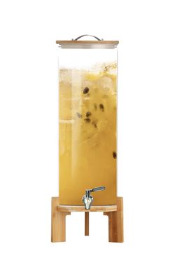 TOCLIU Beverage Dispenser, 4Gallon Glass Drink Dispenser with Stand, Stainless Steel Spigot, Ideal for Parties, Bars, Restaurants (15L/4 Gallon)