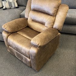 Comfy New Plush Golden Fabric Recliner New Was $599 Now $275 