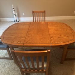 Solid Wood Dining Table And 4 Chairs
