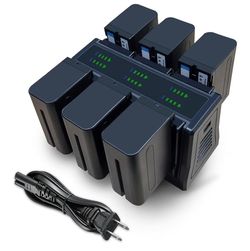 4&6 Pack NP-F970 Batteries 8900mAh and 4/6-Channel Charger Compatible with NP F970