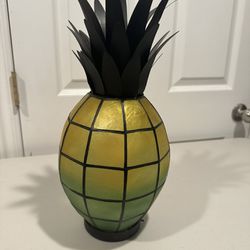 Amazing Glass & Metal Decorative Pineapple Candle Holder/Hurricane!