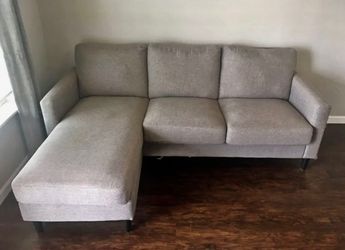 Dorel Mid Century Modern 82in Sectional Chaise Sofa 