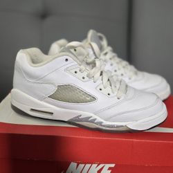 NIKE AIR JORDAN 5 RETRO LOW GG 'Wolf Grey' Size 6Y