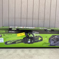 New! 40V 16" BRUSHLESS CORDLESS CHAINSAW W/ CHARGER AND 4.0 AH BATTERY