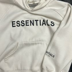 White Essentials Fear of God Small Hoodie
