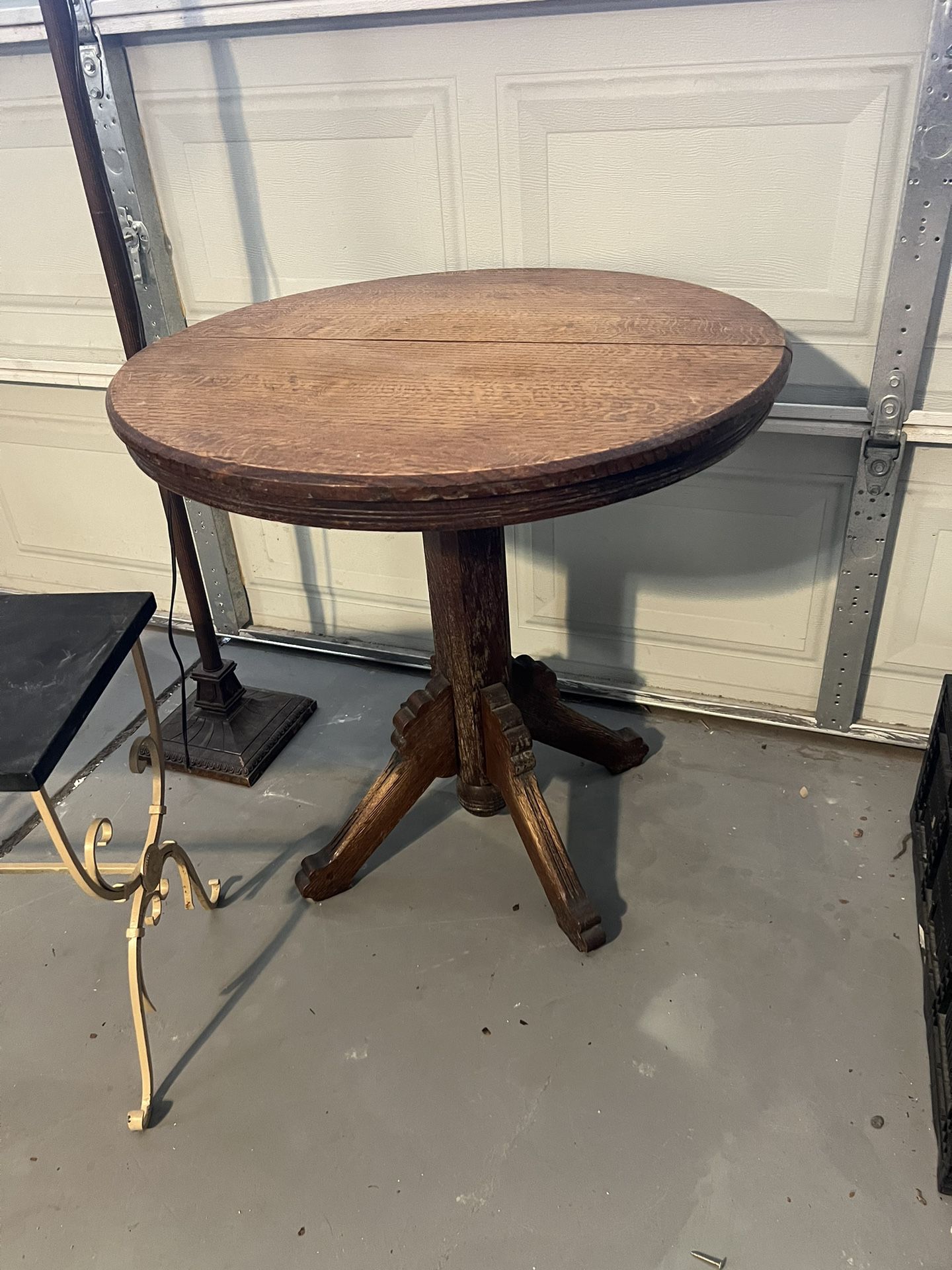 Antique Oak Side/lamp Etc Table.  