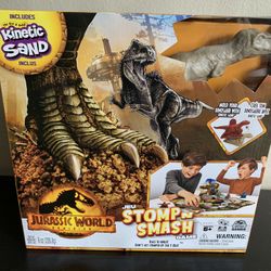 Jurassic World Dominion STOMP N’ SMASH Board Game Dinosaur with Kinetic Sand New