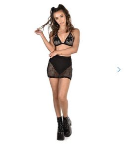 DANCER/RAVEWEAR - Fishnet Mini Skirt