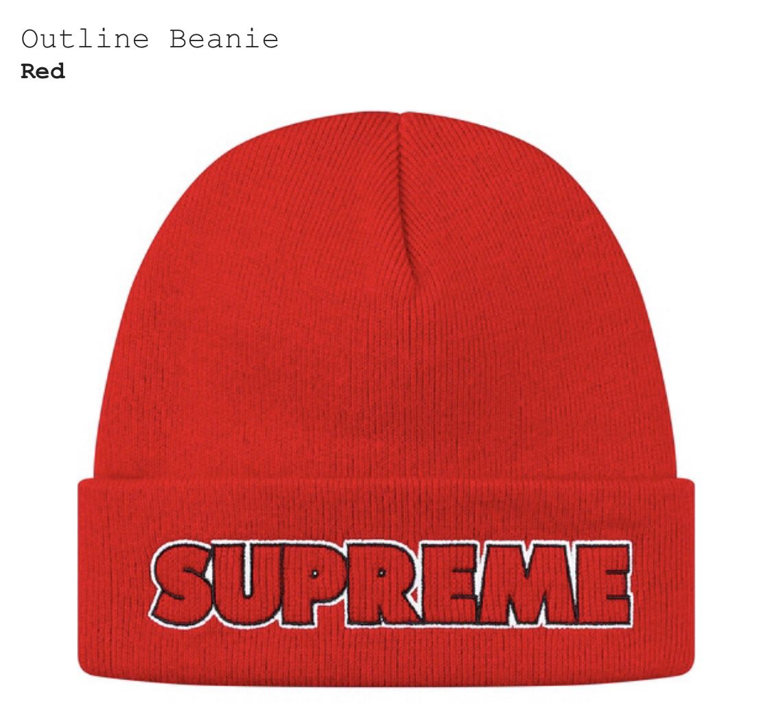 Supreme Outline Beanie Red