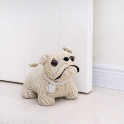 Bulldog Weighted Interior Doorstop Fabric Stuffed Animal Door Stopper 