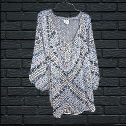 Fig & Flower Boho Peasant Blouse 