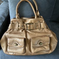 Cole Haan Authentic Gold Leather Removable Strap Handbag In Great Condition No Stains No Damages  
