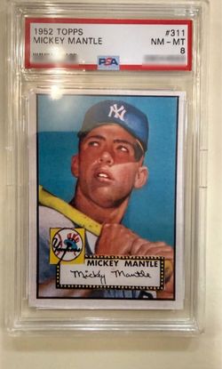 1952 TOPPS #311 MICKEY MANTLE YANKEES PSA 8