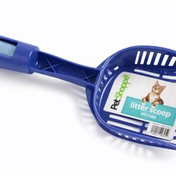 Pet Shoppe Cat Litter Scoop w/ Built-In Bag Dispenser Holder Blue Durable Design