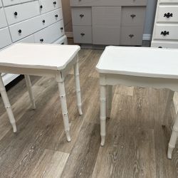 White Nightstands Set Of Two Wood