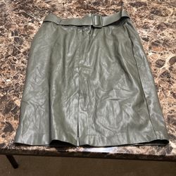 Green Leather Skirt