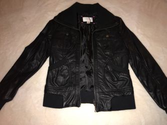 Black faux leather jacket
