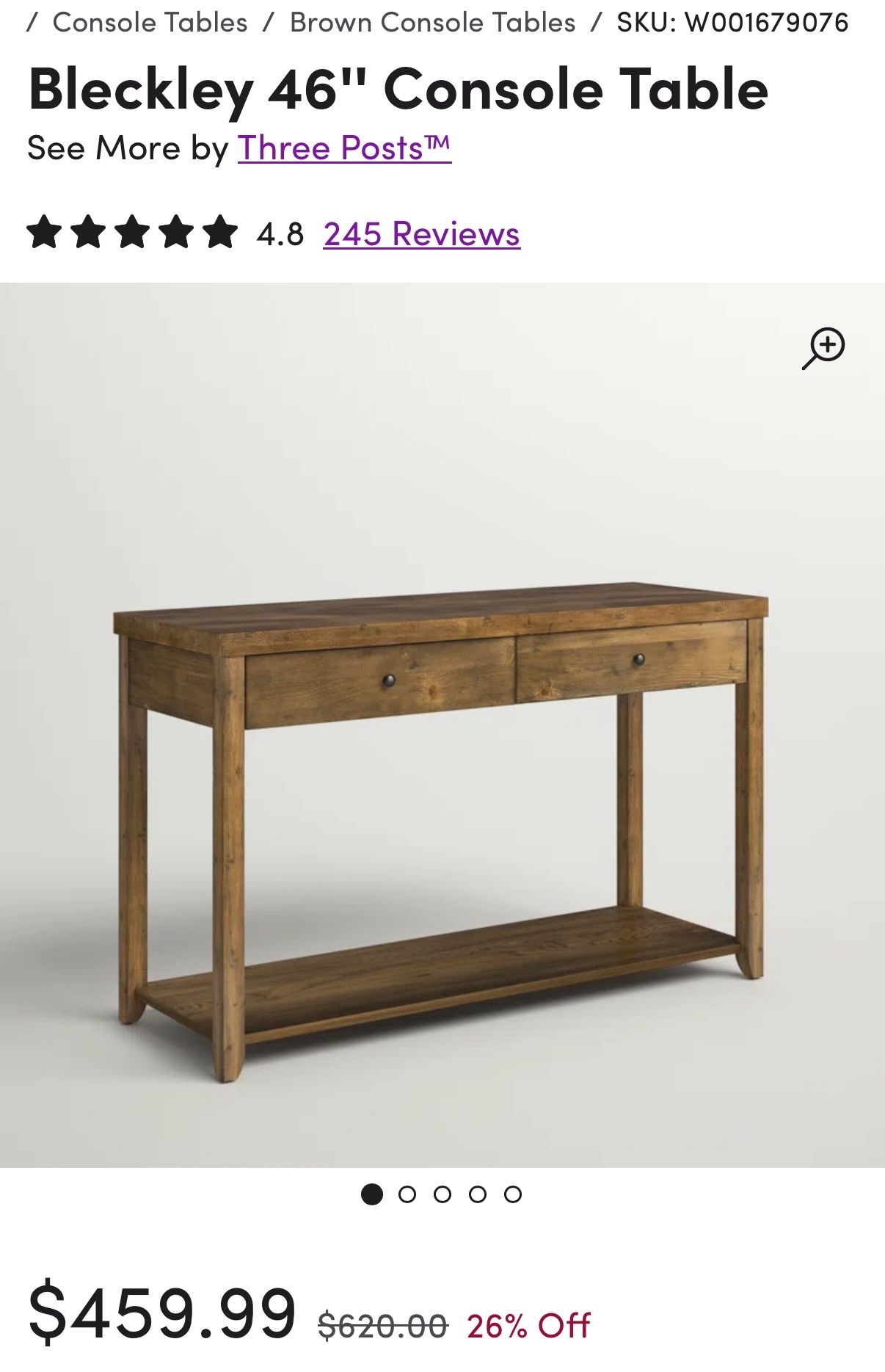 46” Console Table - Great Condition!